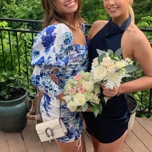 for love and lemons hyacinth ruched floral bodycon mini dress